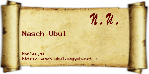 Nasch Ubul névjegykártya